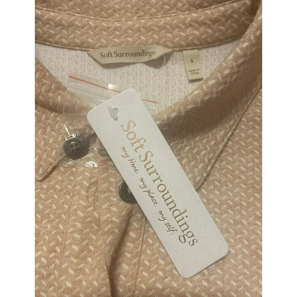 Soft Surroundings Gale Tunic Womens Size S Peach Button Front NWT - Picture 6 of 8